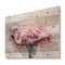 Designart - Portrait of Pink Flamingo V - Farmhouse Print on Natural Pine Wood